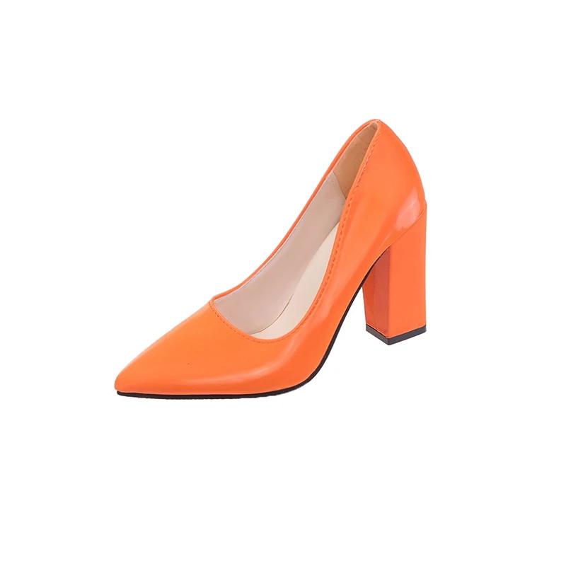 Spring Fashion New High Heels for Women Thick Heel Pointed Tip Solid Color Shoes Women Classic Party 2025 Zapatillas De Mujer