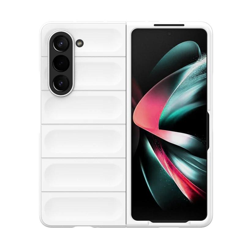 For Samsung Galaxy Z Fold5 4 3 5g Back Cover Phone Case Soft Liquid Silicone Anti-fall Shockproof Armor Protect Funda Coque