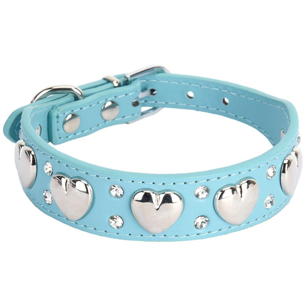 

Ошейник для питомца со стразами, ПУ кожа, ожерелье для щенка, ошейник для собаки с сердечком любви, декор для груминга кошки, подарок