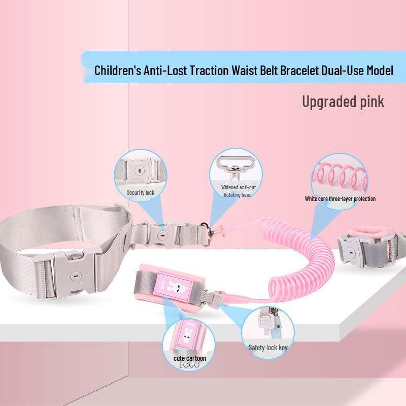 Child Safety Wristband: Anti-Lost Strap with Induction Lock & Traction Rope
