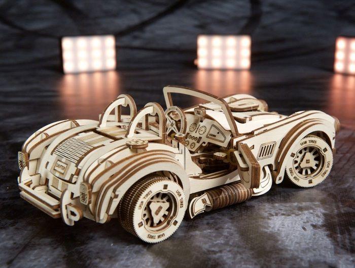 Puzzle 3D Voiture de Course - UGEARS - Drift Cobra Racing Car - Kit Maquette en Bois Mécanique - 370 Pièces