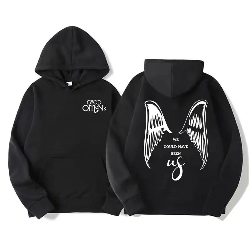 2026 style pullover hoodie with wings, retro-style fashionable t-shirt, fashionable casual streetwear for couples