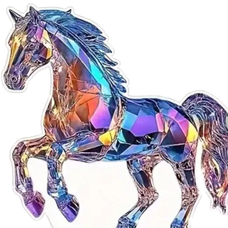 Acrylic Horse Statues Decorative Animal Statue Sculptures Feng Shui Ornament for Office Home Table Centerpieces Gift