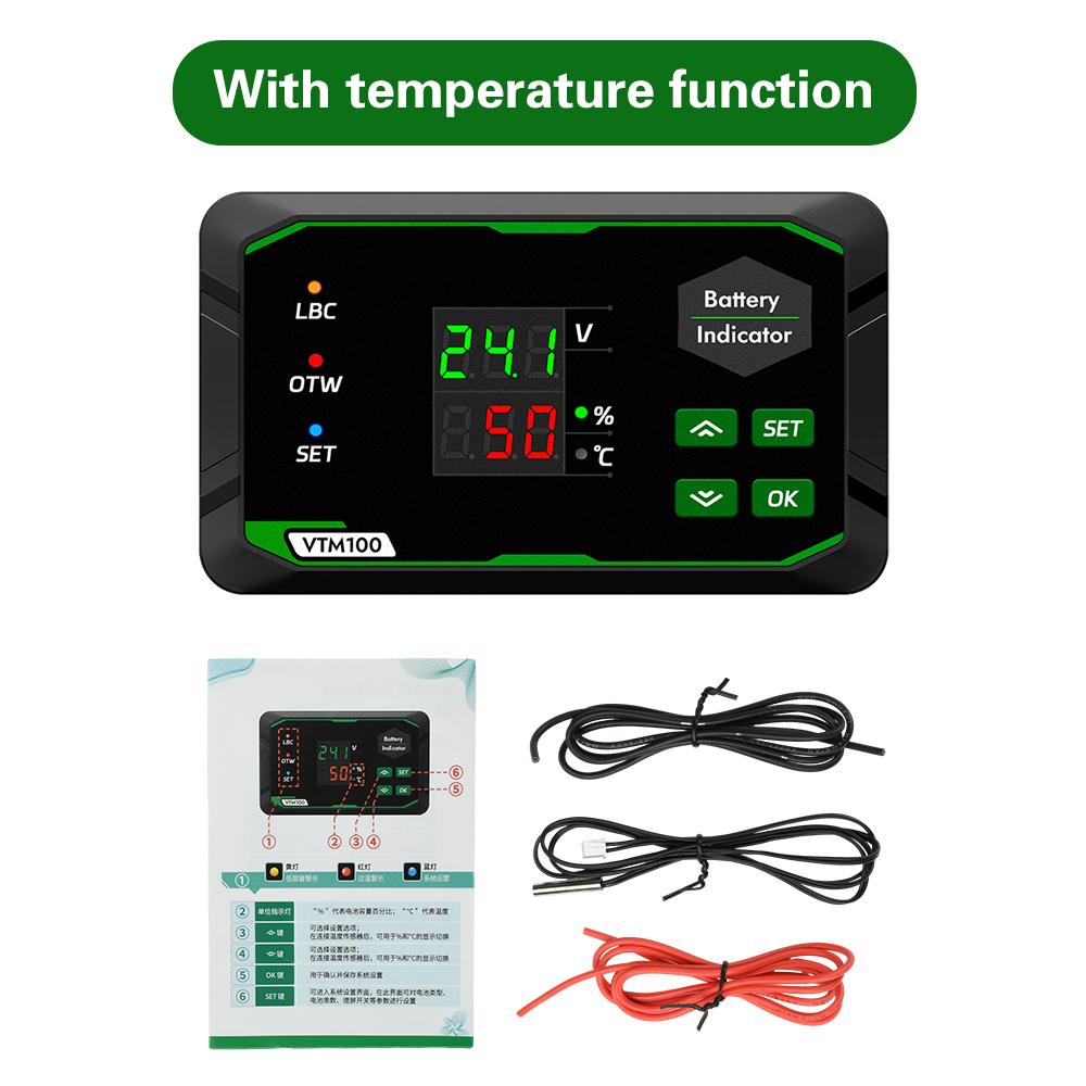 VTM100 Lithium Batterie Tester Messgerät Digitaler Spannungs-Kapazitäts-Indikator für Säure/Ternäres Lithium/Eisenphosphat-Batterie DC 7-100V