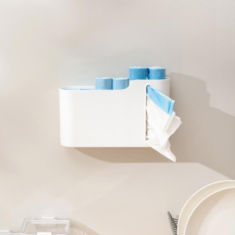 Garbage Bag Storage Box With Wall Mounting For Kitchen Organization