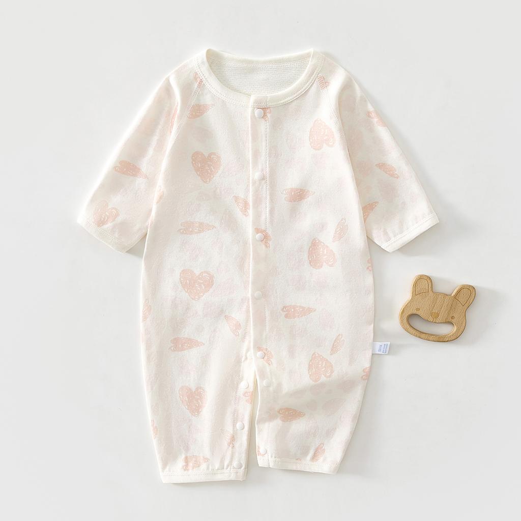 Baby Long Sleeve Romper Summer Cotton Mesh Breathable Newborn Infant Onesie Lightweight Sleepwear Crawling Clothes