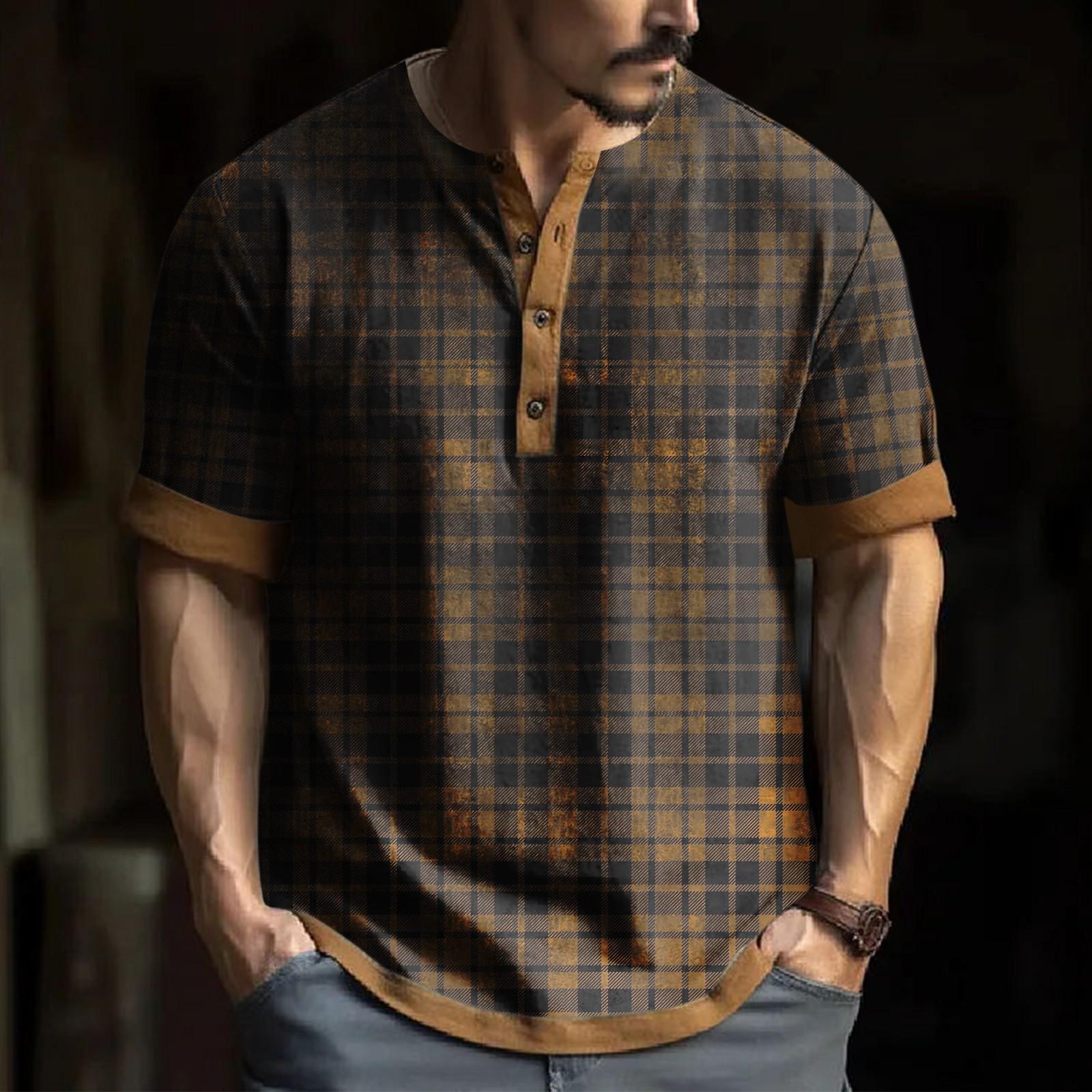 

Мужская модная футболка с коротким рукавом и вышивкой с коротким рукавом и принтом на весну и лето XXL коричневый