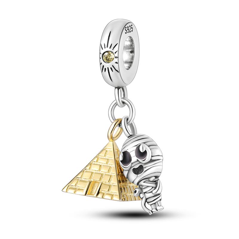 Copper Eiffel Tower Triumphal Arch Famous Architectural Charms Beads Fit Pan Original Bracelets Diy Fine Jewelry