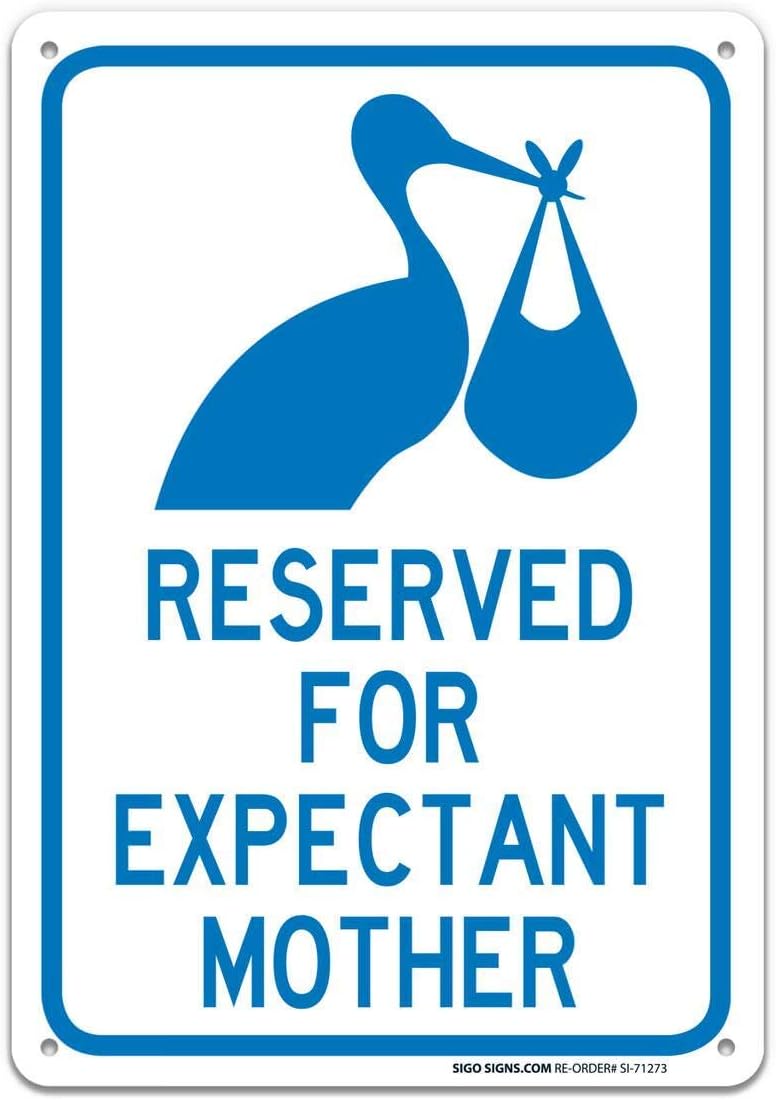 

Reserved for Expectant Mothers Parking Sign in Blue Large Tin Sign UV Printed with Professional GraphicsEasy to Mount Indoors 20x30cm（7.8x11.8inch）