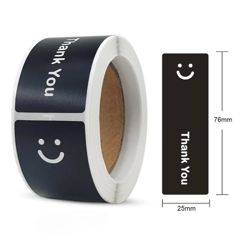 

120 шт./рулон, креативная простая черно-белая наклейка «Спасибо», подарочная сумка, уплотнитель для конверта, декоративная самоклеящаяся этикетка, наклейка