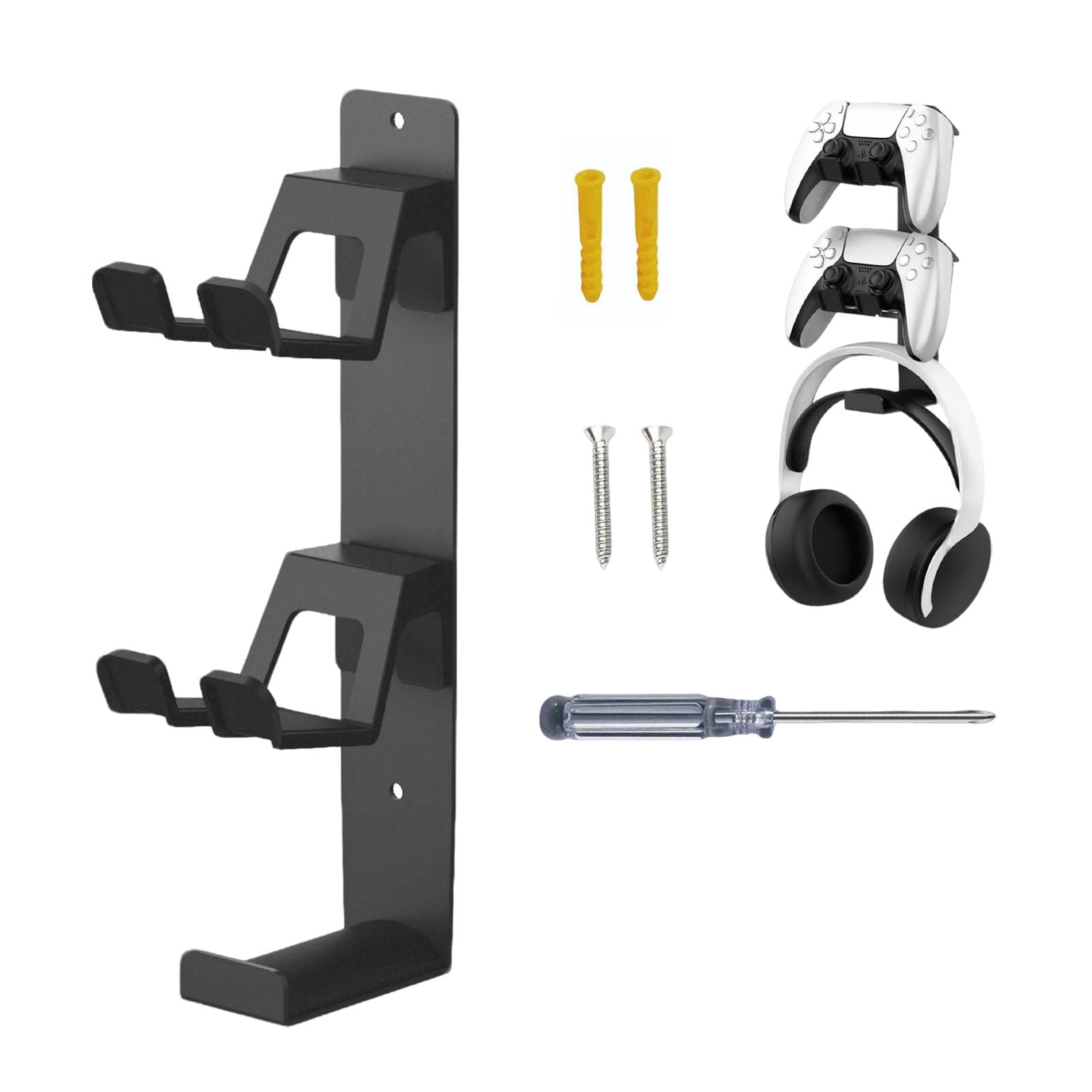 

Магнитный держатель для контроллера HARUMAKI [Совместим с новой PS5] Настенный держатель для наушников и контроллеров PS5/PS4, Алюминий, Подставка для наушников, Игровой