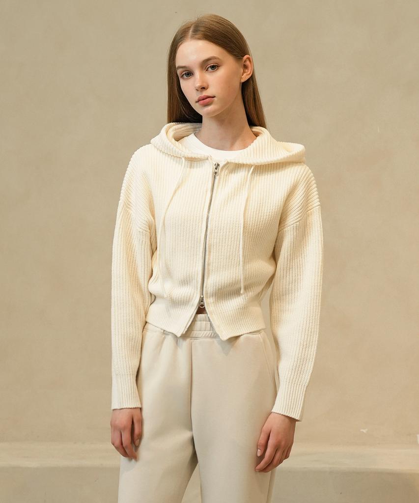 Waar Wk-04 Hazzi Hooded Cardigan_Ivory