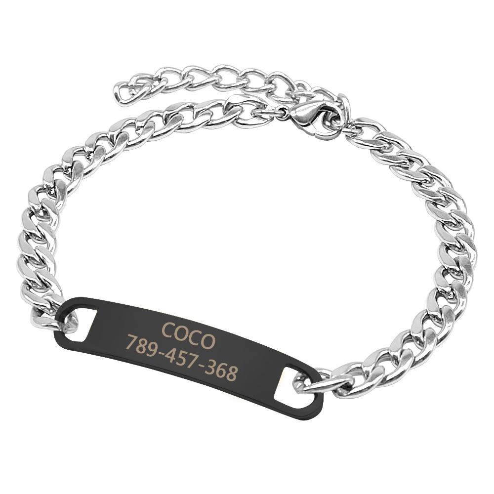 

Customized Cat Chain Collar Free Engraved Puppy Kitten ID NamePlate Necklace Anti-lost Pet Collars For Small Dogs Cats Yorkshire S чорний