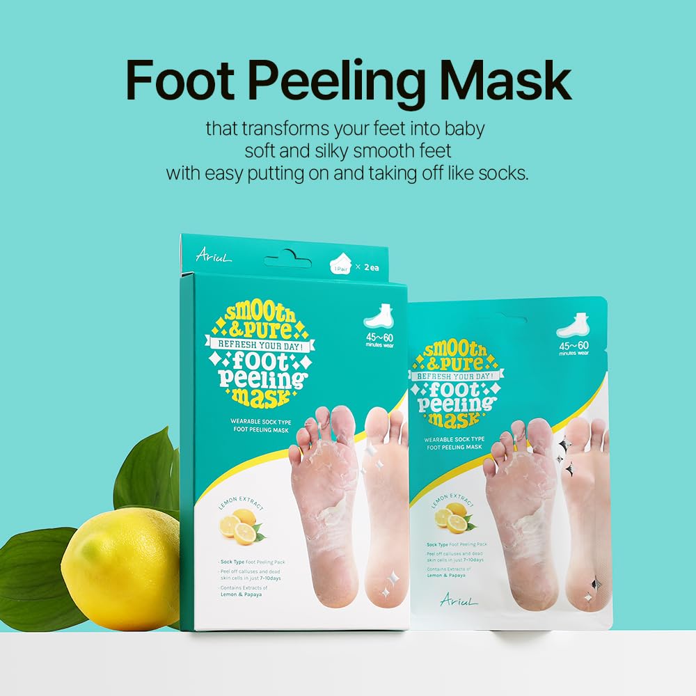 Ariul Smooth and Pure Foot Peeling Pack Mask, Exfoliating/Foot Mask/Foot