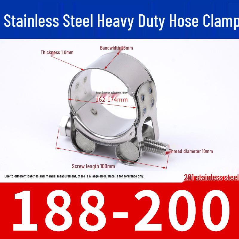304 Stainless Steel European-Style Heavy-Duty Worm Drive Hose Clamp