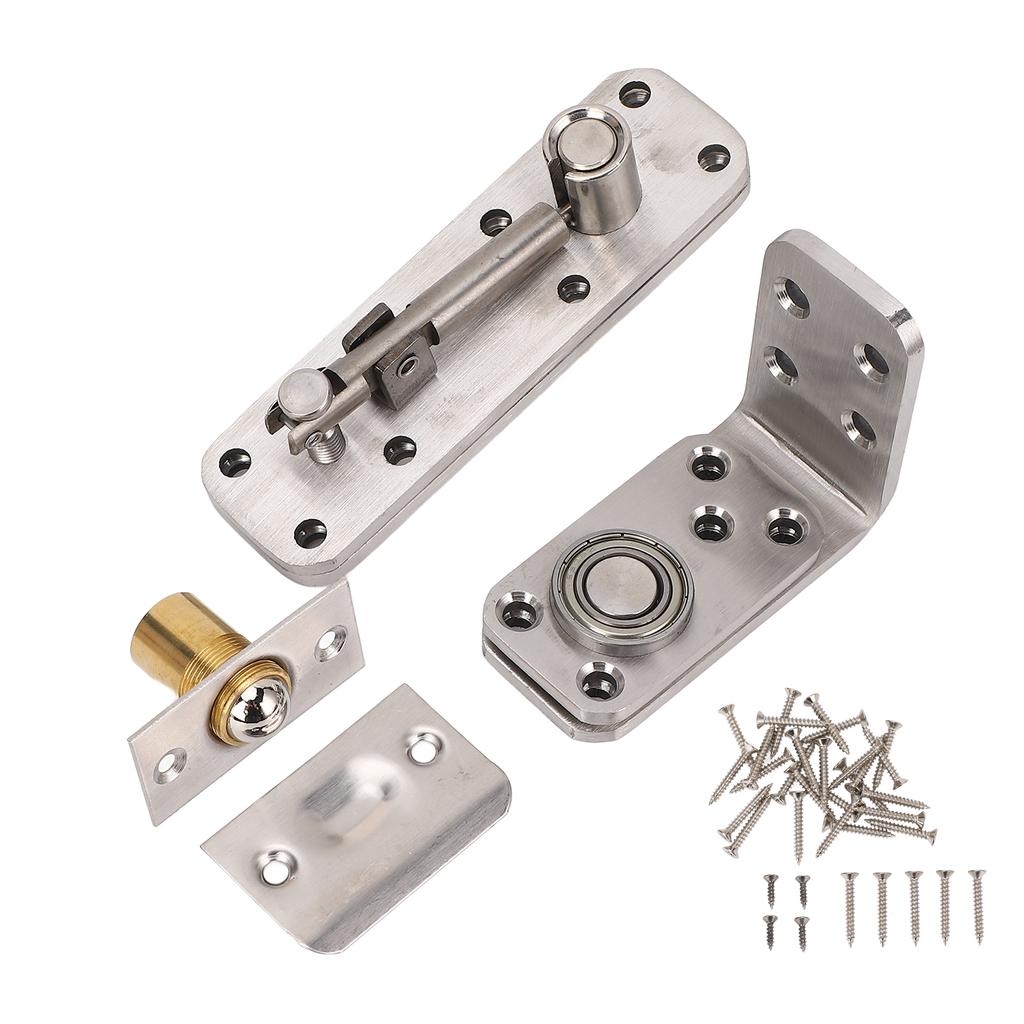 Concealed Door Hinge 180 Degree Rotation 600lbs Load Bearing Silver Brushed Stainless Steel Heavy