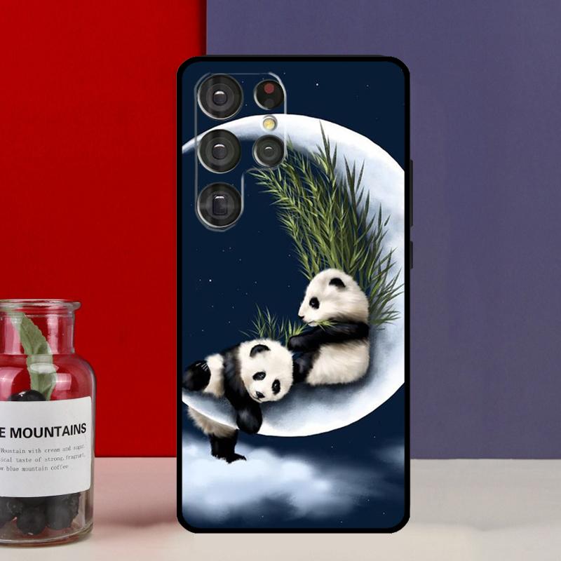 Cartoon Cute Panda Bear Case For Samsung Galaxy S22 S23 S21 Ultra S20 FE Note 20 Ultra S8 S9 S10 Note 10 Plus Cover
