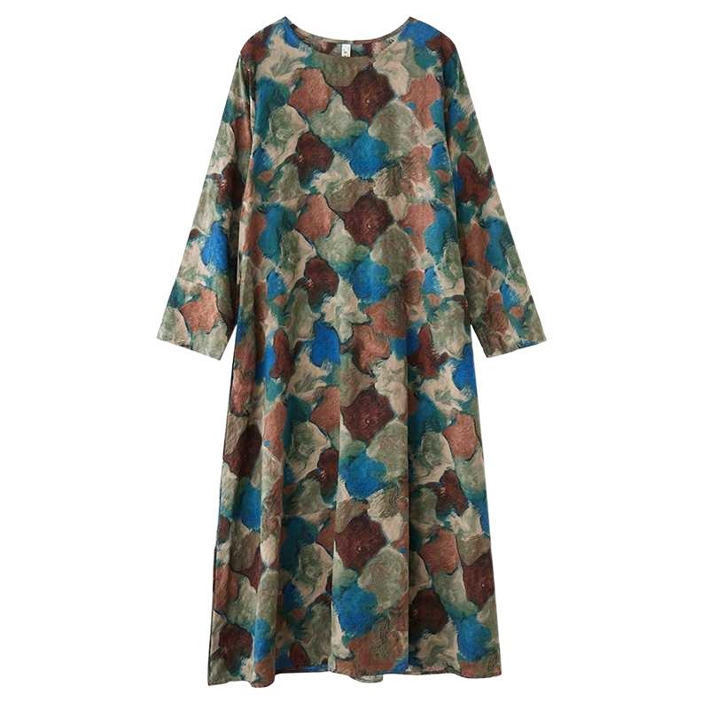 Rundhals Großes Langarmkleid