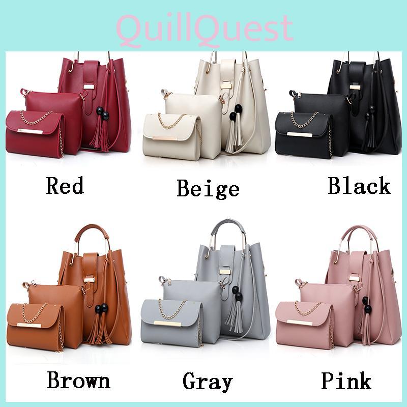 Luxurious 3pcs Women Handbags Set With Large Capacity For Effortless Organization