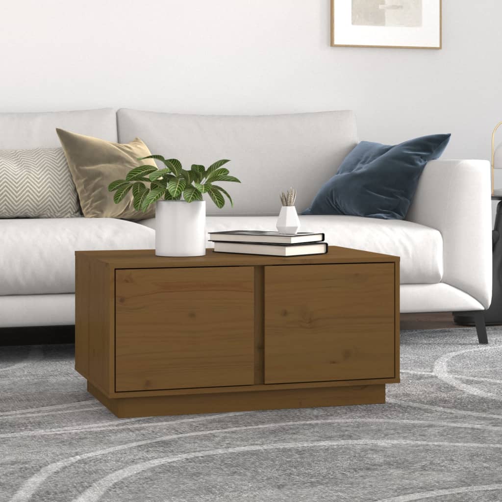 Coffee Table Honey Brown 80 X 50 X 40 Cm Solid Pine Wood