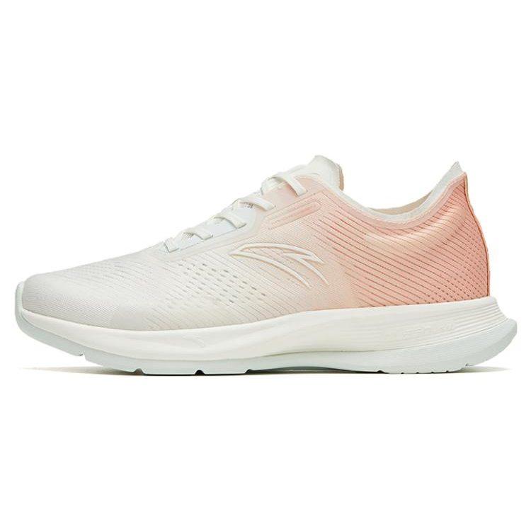 Anta Hydrogen Run V Fabric Slip Resistant Abrasion Resistant Low top Casual Running Shoes Women's White Pink 122325540-6