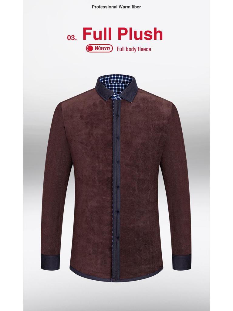 Cămașă groasă cu carouri și căptușeală din fleece pentru bărbați pentru Toamnă/Iarnă – Opțiuni multicolor disponibile