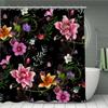 Floral Curtains Ins Shower Curtain Set for Bathroom Modern Bath Rug Decor For Bathroom Shower Curtains Multi-Size Home Decor