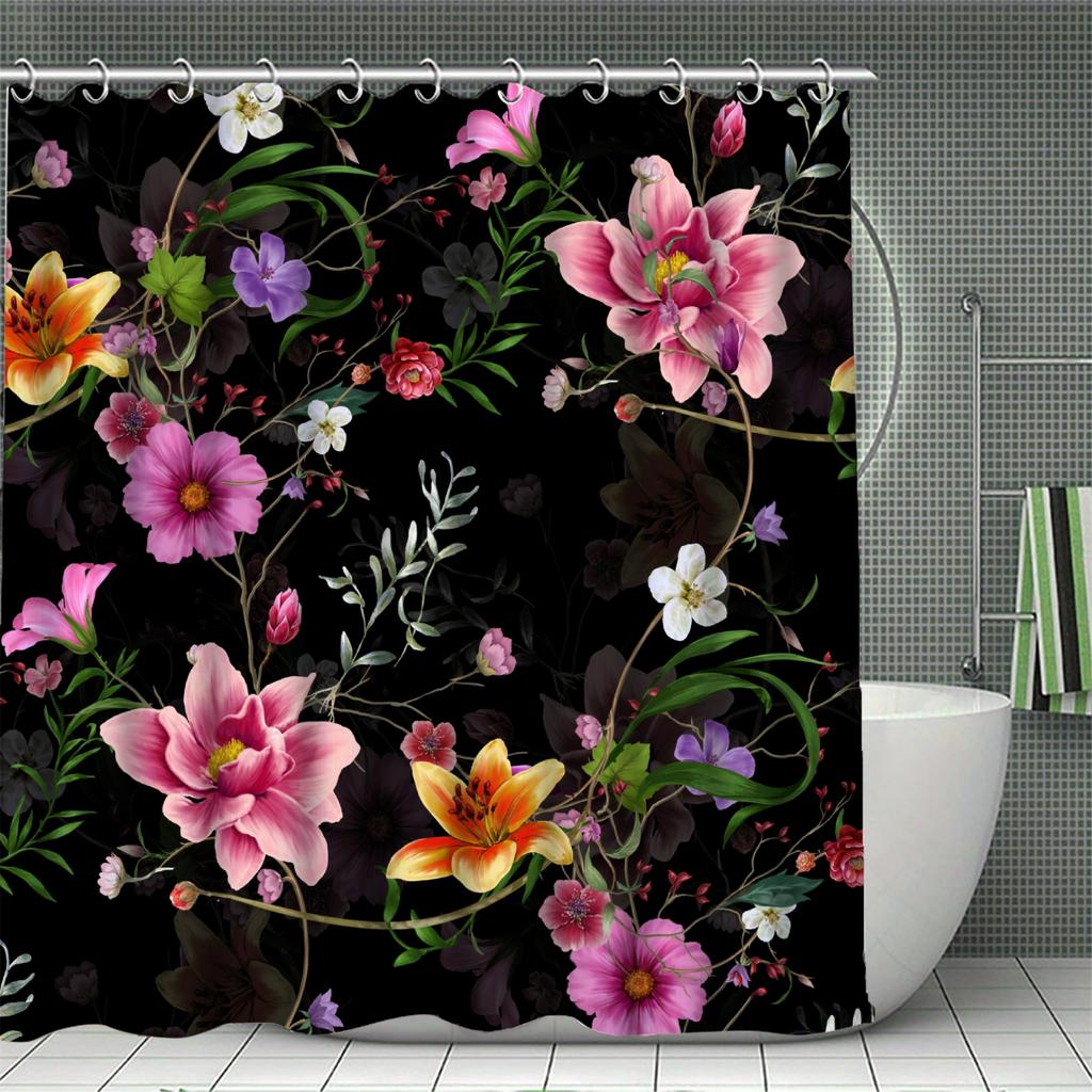Floral Curtains Ins Shower Curtain Set for Bathroom Modern Bath Rug Decor For Bathroom Shower Curtains Multi-Size Home Decor