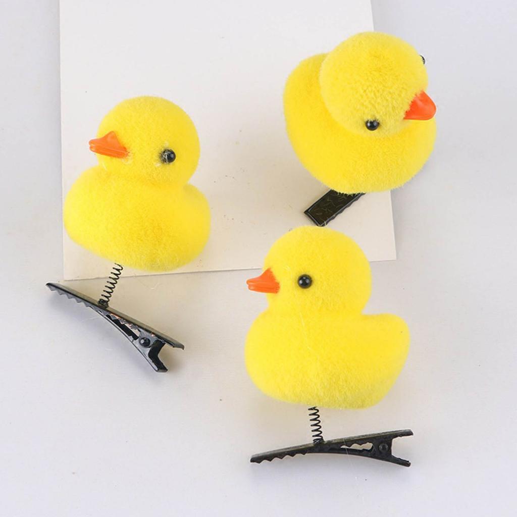 Set of 10 Little Yellow Duck Hairpin 3D Headset Clip Cute Hairpins Fashionable DIY Duckbill Clip for Headwear Enthusiast