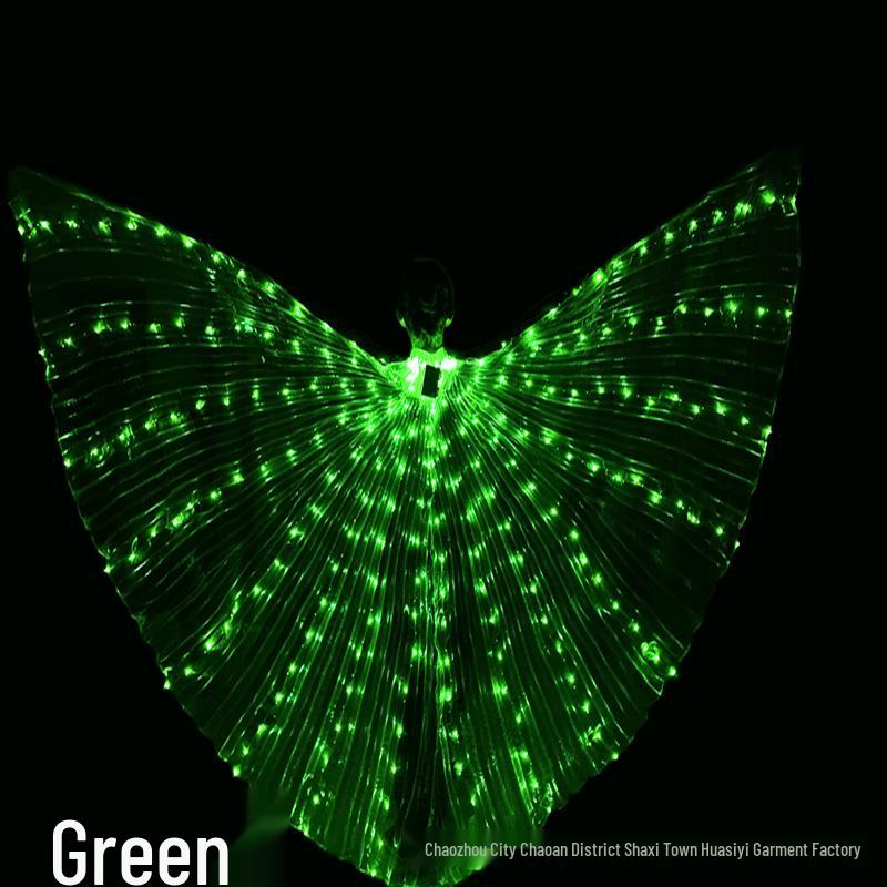 Huasiyi Színes LED Hastánc Szárnyak Felnőtteknek - Arany Színpadi Kellékek