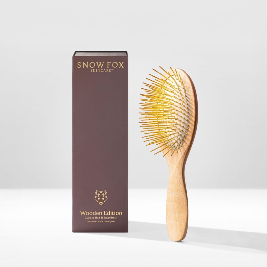 SNOW FOX SKINCARE Premium Kassa Wood Hair Brush Care BrushComb