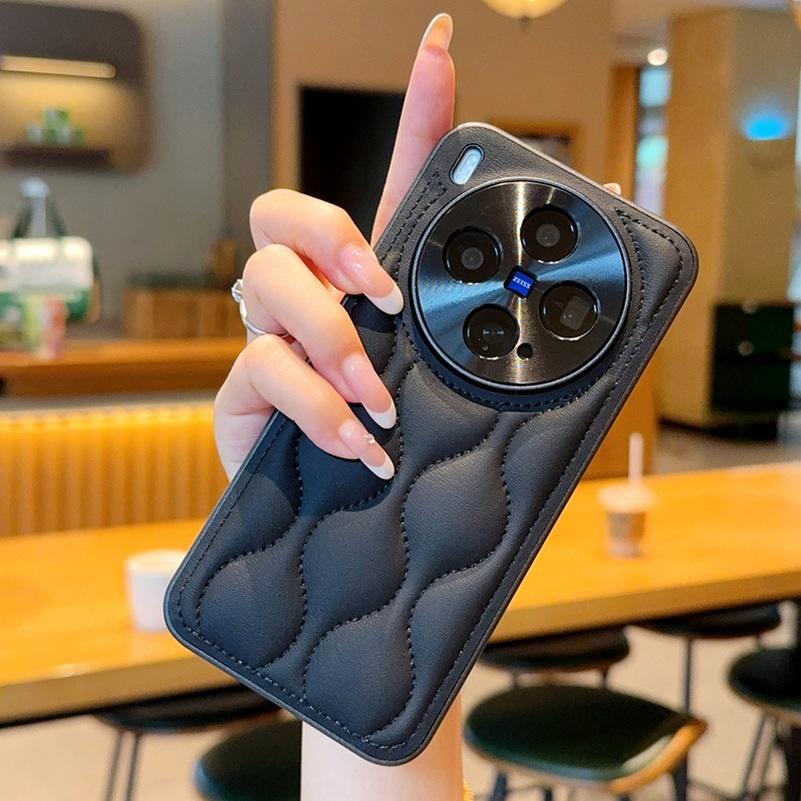 Small Fragrance Leather Grain Lens Full coverage Protection Case For VIVO X300 Pro X300 X200 Ultra X200s 200 pro mini X100 Cover