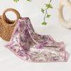 100% Mulberry Silk Square Scarf 53x53cm Floral Print Neckerchief Women