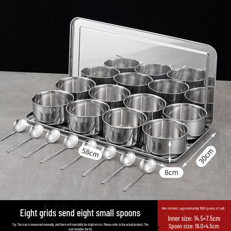 Andytai 8-Compartment Stainless Steel Condiment Organizer