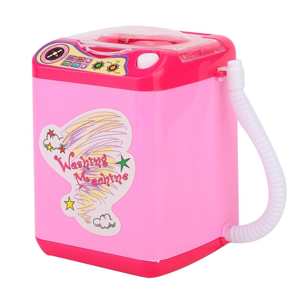 Mini Simulation Washing Machine Electric Make Up Brush Washing Machine Pinkish