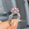 Millennium Rose Cut Paraiba Necklace Pendant Sparkling Diamond Earrings Pink Ring Women Jewelry Set