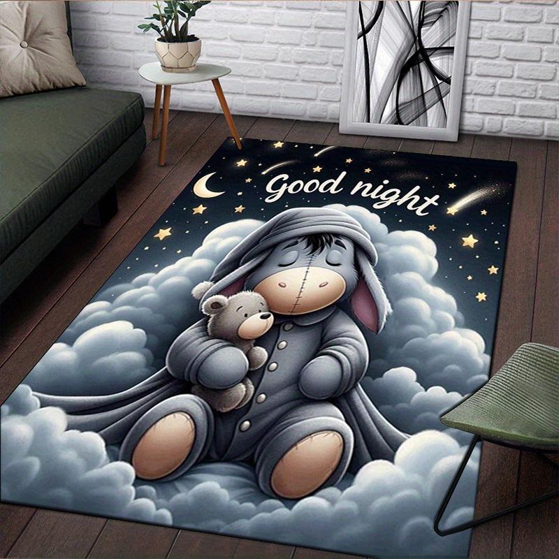 1pc Winnie The Pooh Pattern Area Rug Soft Flannel Floor Mat for Living Room,Office,Bedroom and Carpet