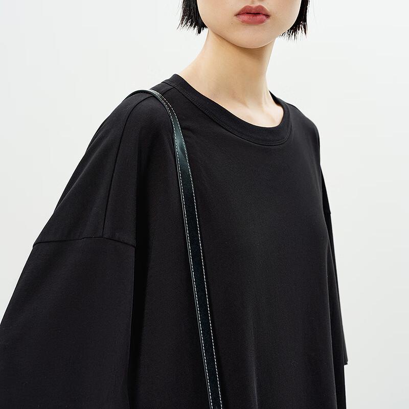 LESS 2025 Summer Round Neck Short Sleeve Dress