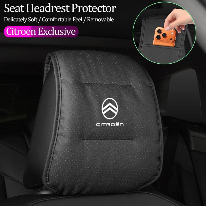1Pcs Car Seat Headrest Protector Auto Pillow Cover For Citroen C6 C4 C3 C2 C1 2CV VTS DS3 DS4 DS5 RD3 Cross Berlingo Xsara Grand JK6