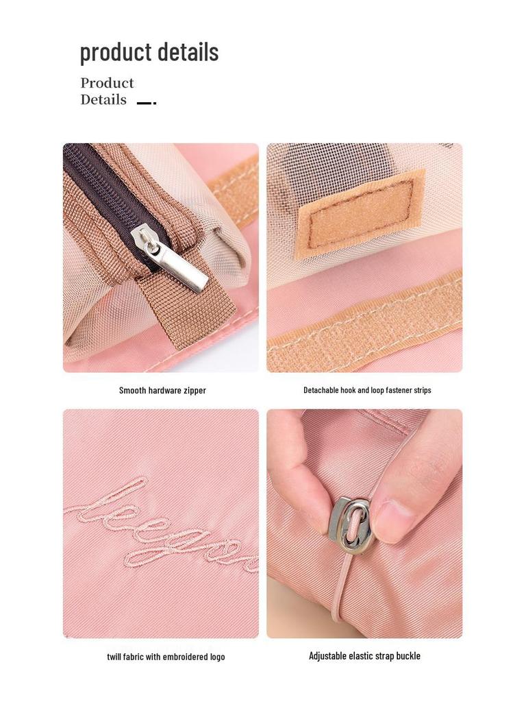 4-in-1 Detachable Makeup Bag: Multifunctional, Foldable, Minimalist Travel Cosmetic & Toiletry Organizer for Women