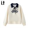 Izzue It Women's Autumn/Winter Polo Collar Sweatshirt