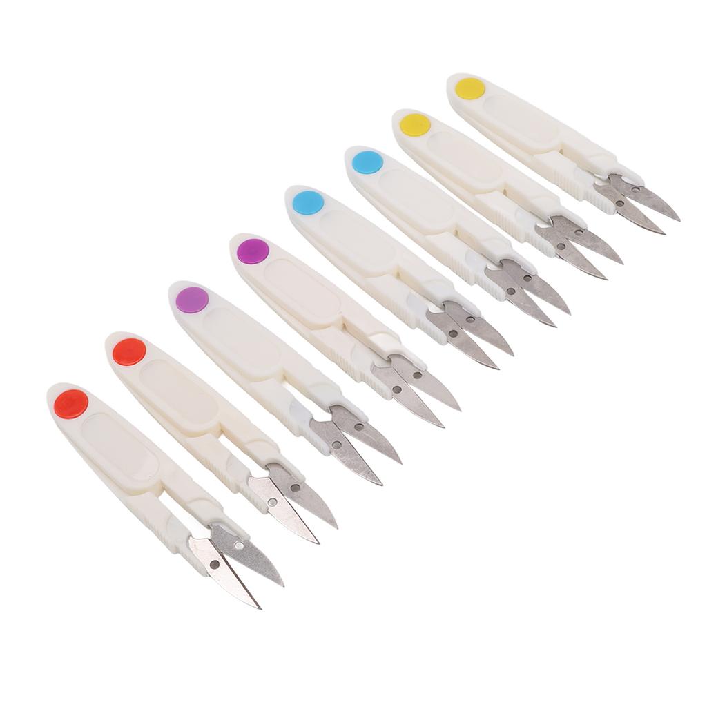 8Pcs Thread Snips Safety Cover Spring Action Lightweight Durable Portable Wide Application Thread Cutter