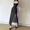 Spring and Summer New Women's Sexy Strapless Tube Top Split Bodycon Long Dress