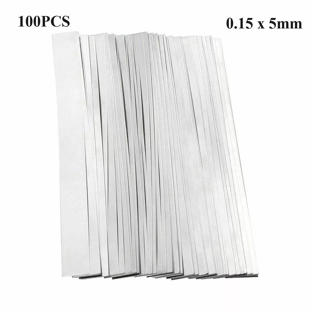 Nickel Plated Strip 0 15x5x100mm 100pcs for Battery Packs In Electric Tools Instruments and Communication Devices