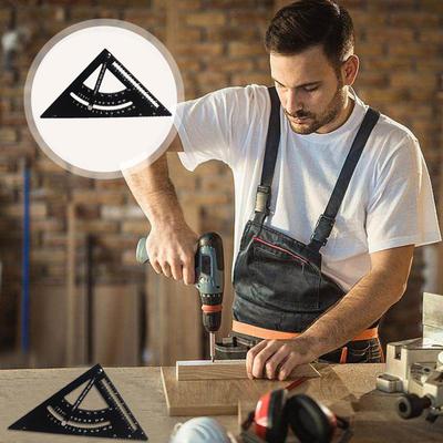Outils de mesure pour le travail du bois Rapporteur d'angle à 90 degrés Équerre isocèle Outils de mesure pour meubles Armoires Parquet Ossature
