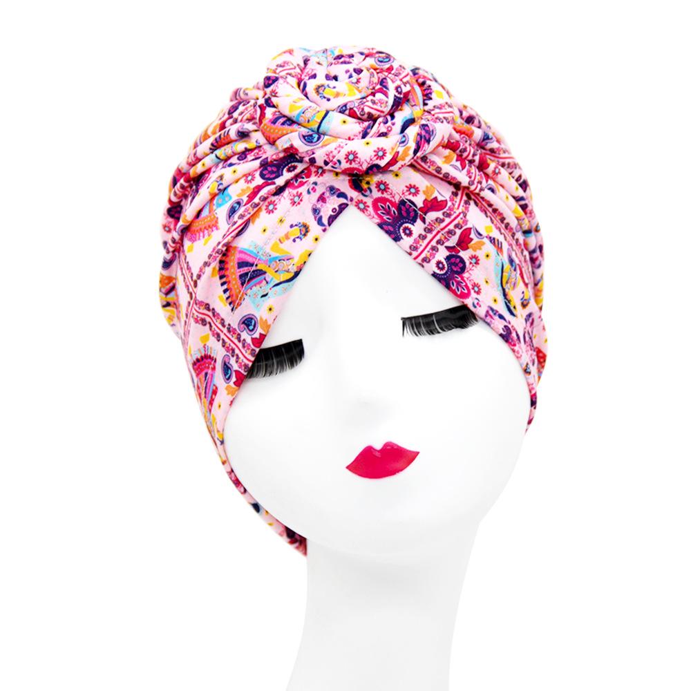 Stylish Donut Turban Hat: European & American Ethnic Swirl Design