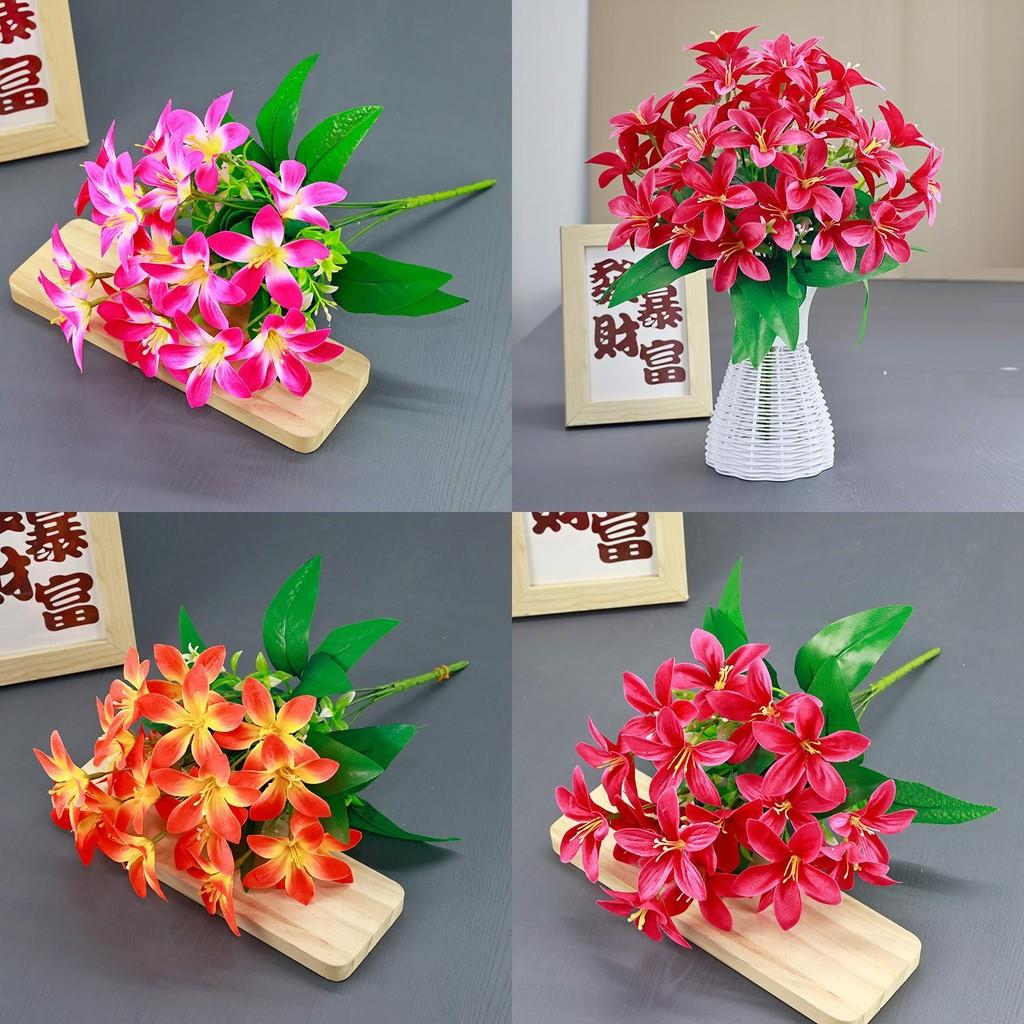 Realistic Lilium Brownie Var Silk Flower Decor For Wedding Home Event And Photo Shoots