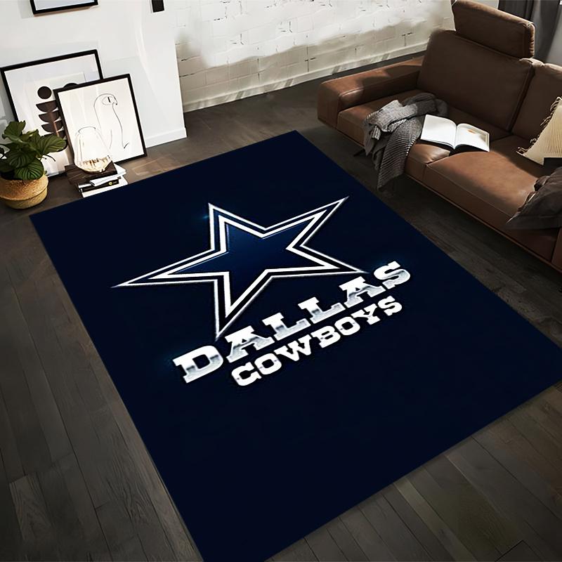 Dallas Cowboys Star Logo Design Rug Non-slip Rug Suitable for Living Room and Bedroom Sofas