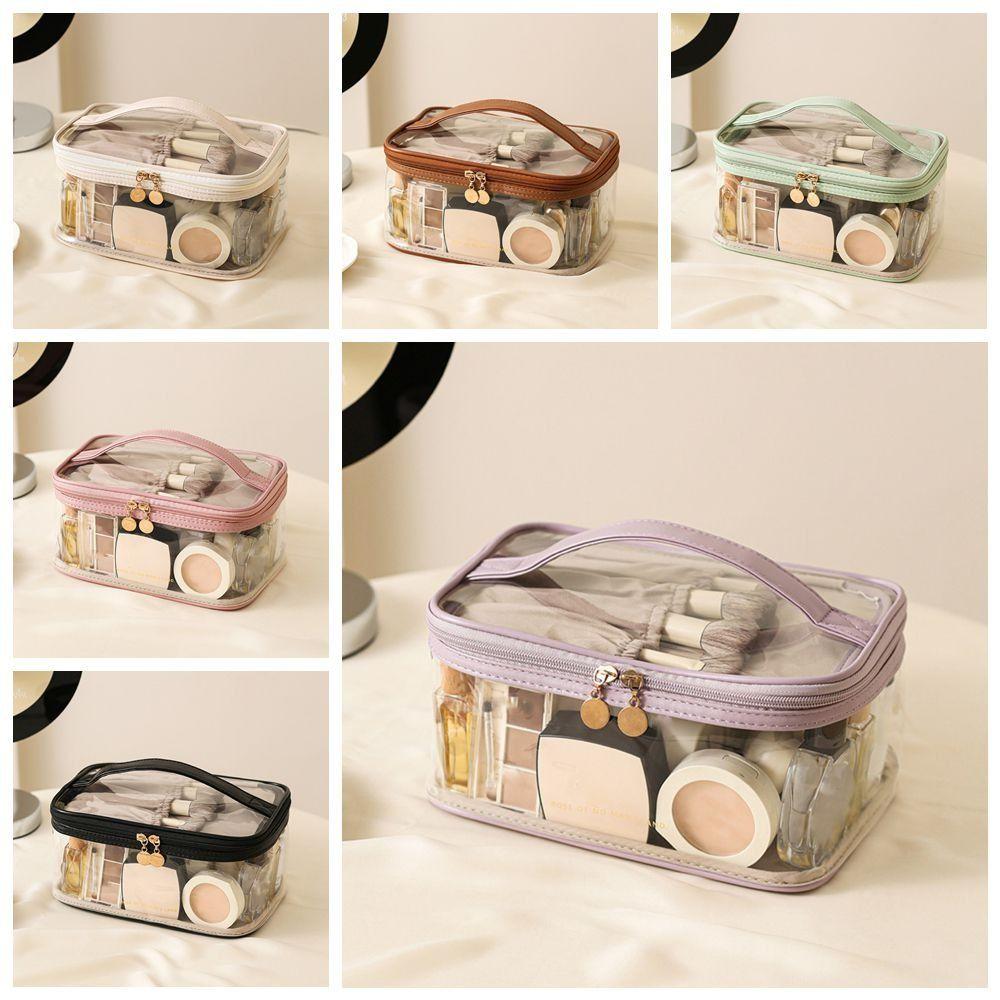 Transparent PU Cosmetic Bag Toiletry Bag Makeup Bag Practical Cosmetics and Jewelry Bag  Studio