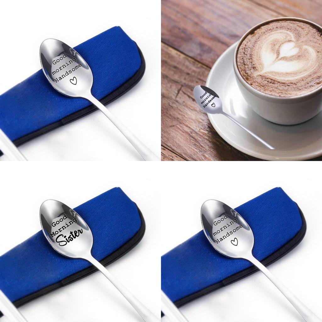 Elegant Stainless Steel Ice Spoon For Couples And Friends With Personalized Engraving Gift